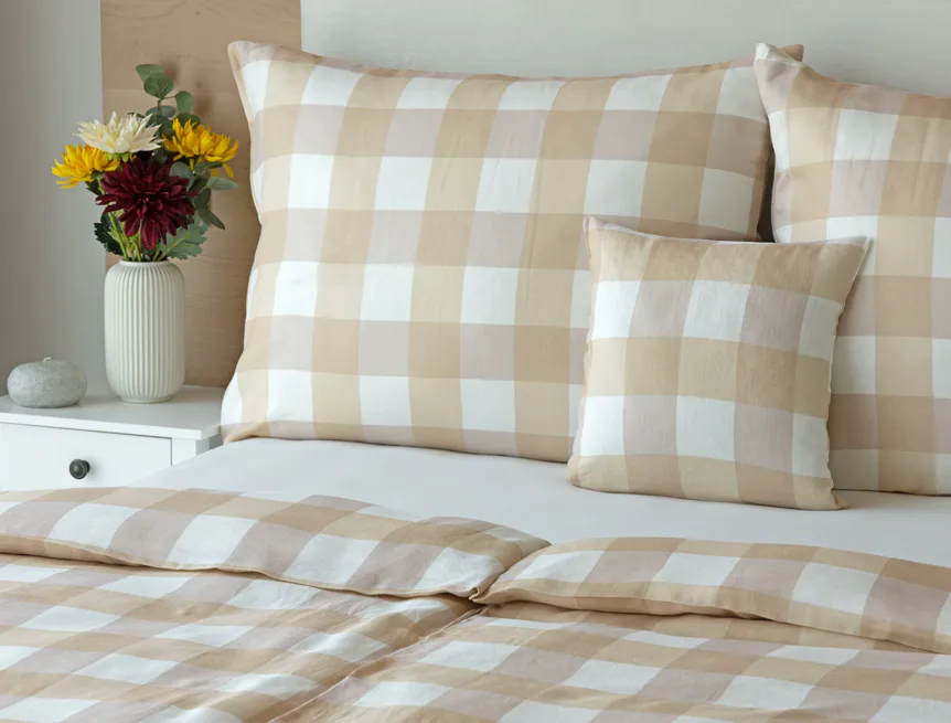 Povlečení Quadro Beige Linen