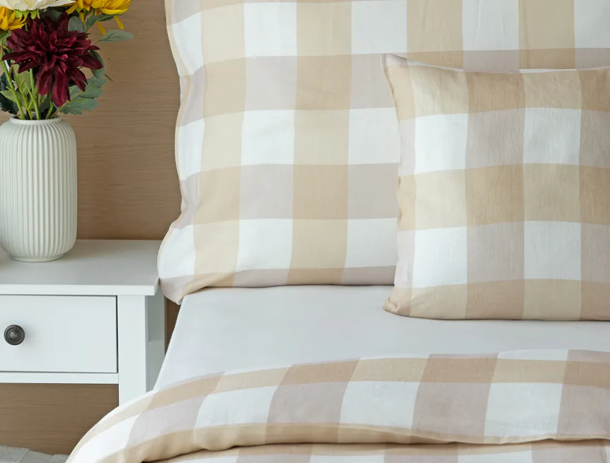 Povlečení Quadro Beige Linen