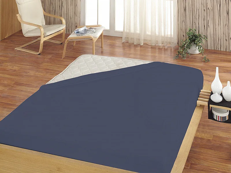 Prostěradlo Tmavě modré ELASTAN STANDARD
