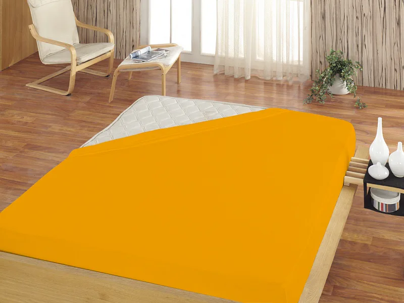 Prostěradlo Žluto-oranžové FROTÉ STANDARD