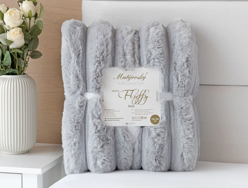 Deka Fluffy šedá