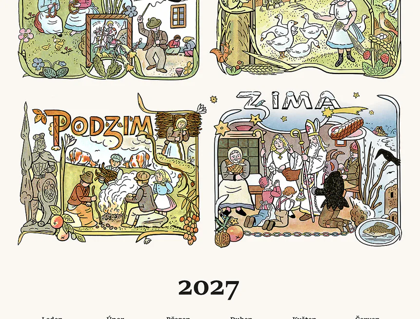 Kuchyňské utěrky Kalendář Josef Lada 2027