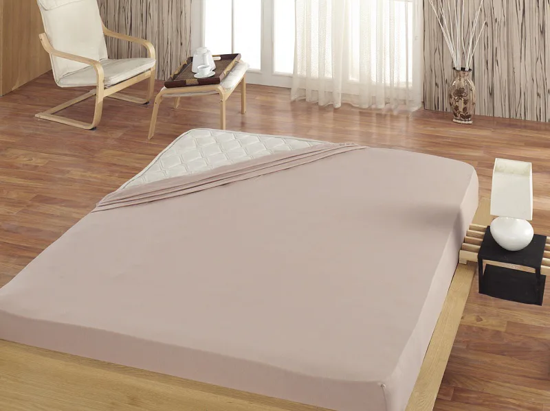 Prostěradlo Světle hnědé ELASTAN STANDARD